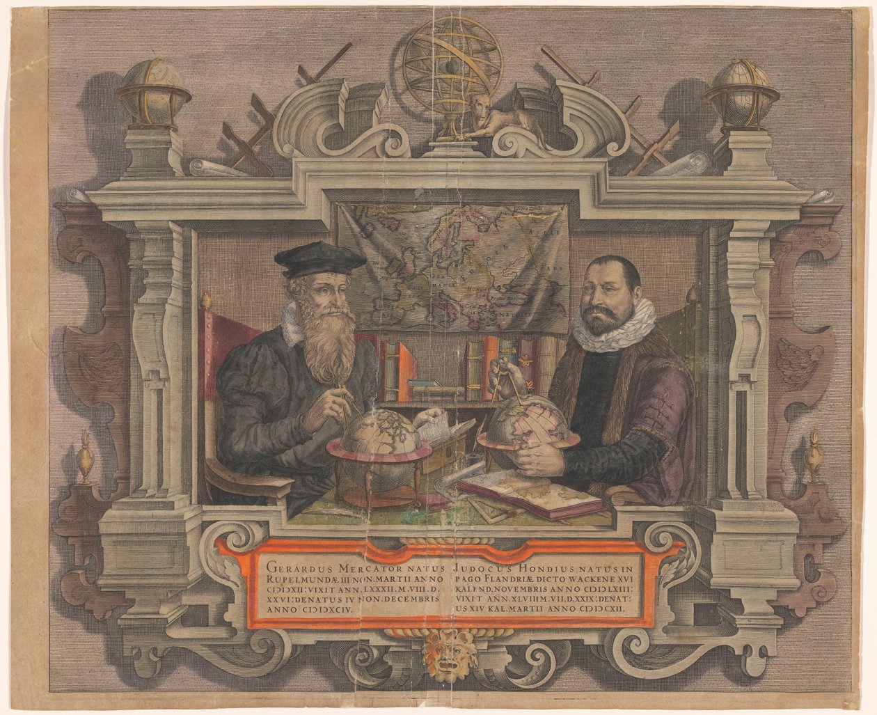 Jodocus Hondius と Gerard Mercator の肖像 作： ヘンドリック・ホンディウス（拒否された帰属）