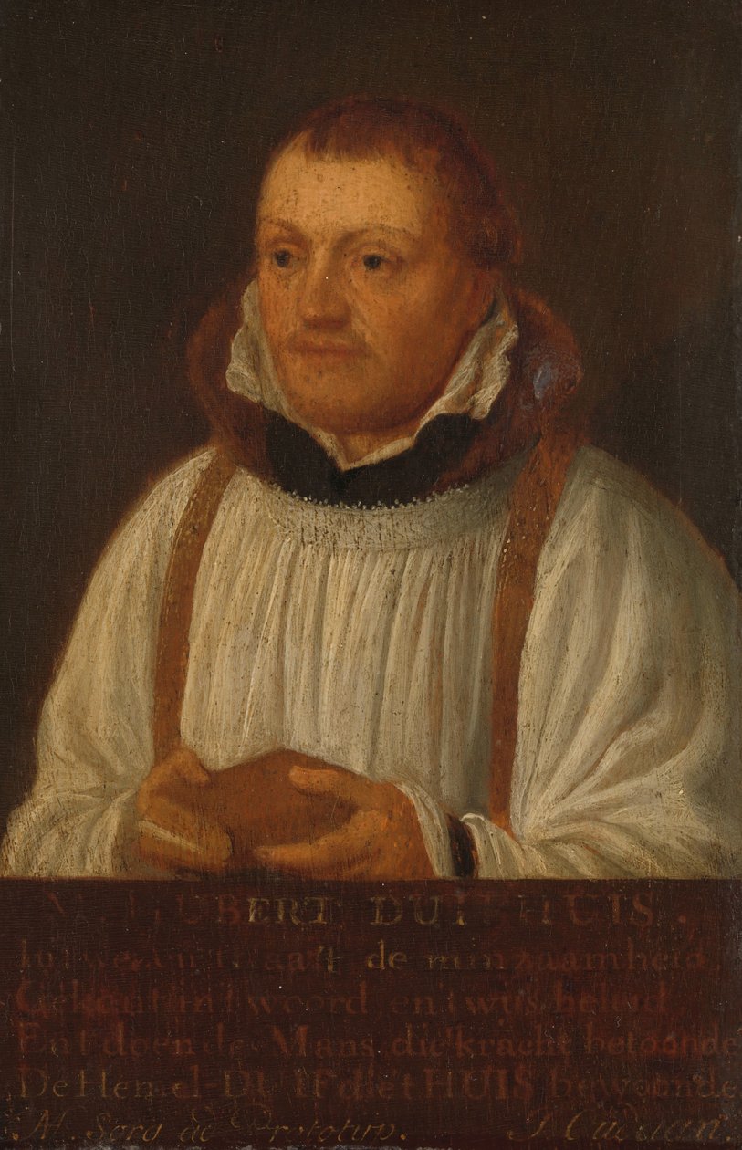 Huybert Duyfhuys (c. 1515-81) の肖像、ユトレヒトの聖ヤコブ教会の牧師 作： ヘンドリック・マルテンス。悲しみ