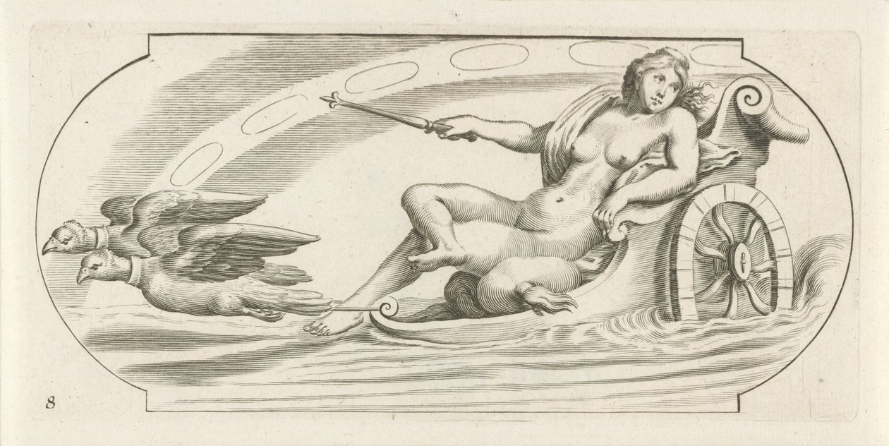 タイム チャリオットに乗ったオーロラ Nouveau Livre des Dieux et Deeßes De la Marine Bouckje of Sea Gods and Goddesses (シリーズ タイトル) 作： ヘンドリック・デ・カイザー（I）