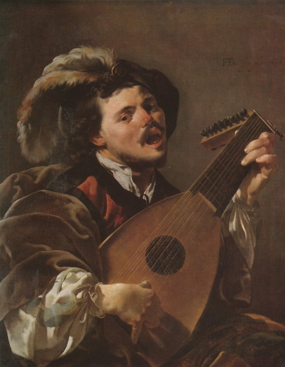 オランダ語：Zingende lute spelen man リュートを弾く男 作： ヘンドリック・テル・ブルッヘン