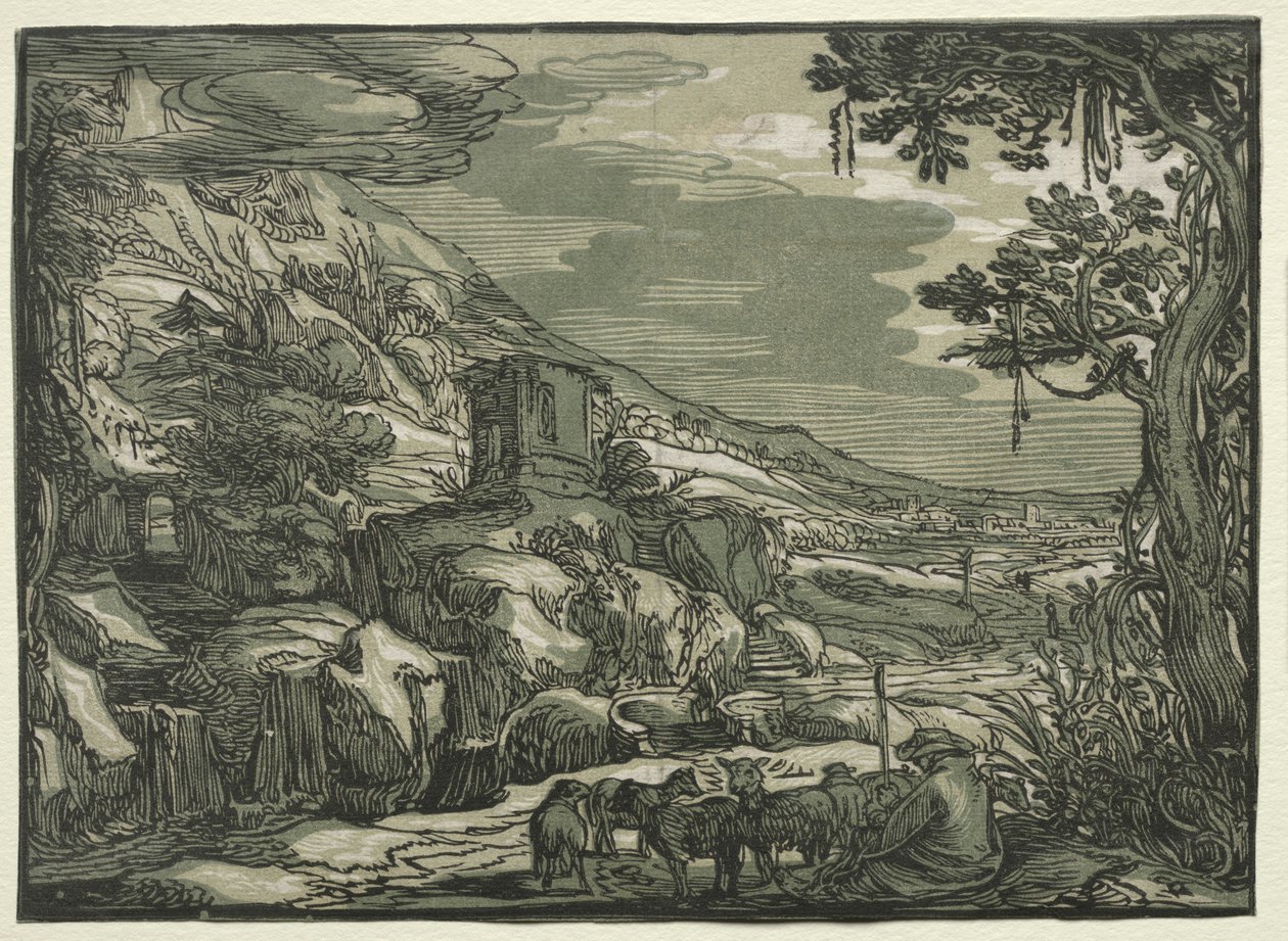アルカディアンの風景、c。 1615年。 作： ヘンドリック・ゴルツィウス