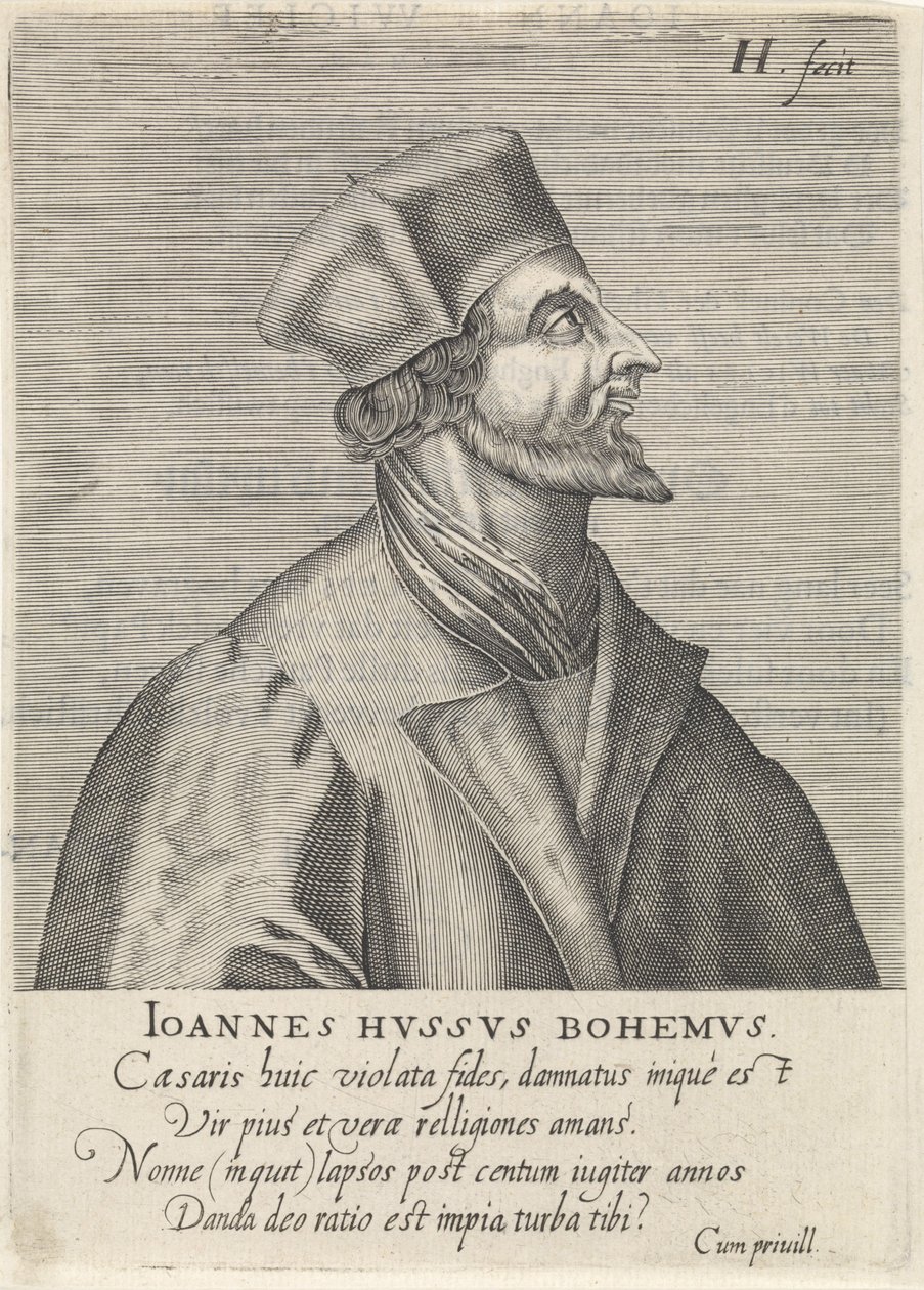 ジョン・フスの肖像、1599年 作： ヘンドリック・ホンディウス長老