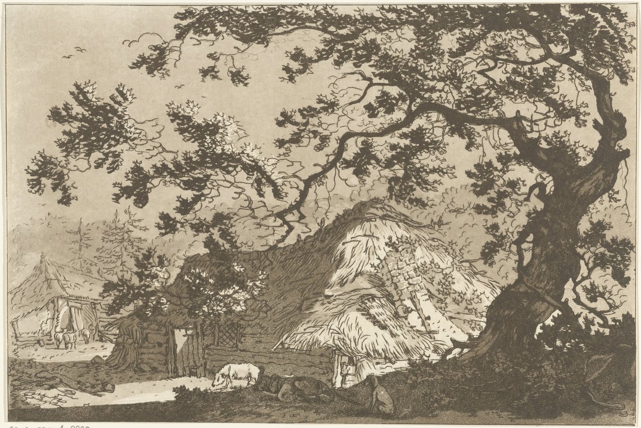 Landschap met twee boerderijen 風景画を学ぶ人のために計算された12のデザイン（連載タイトル） 作： ヘンドリック・マイヤー