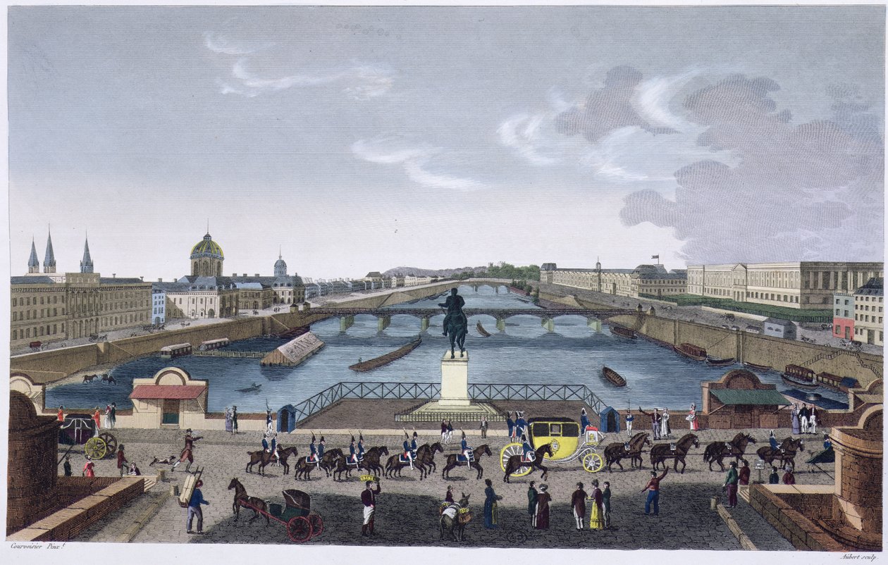 ポンヌフ。 c.1815-20（カラー彫刻） 作： アンリクルボアジェ-ヴォイシン