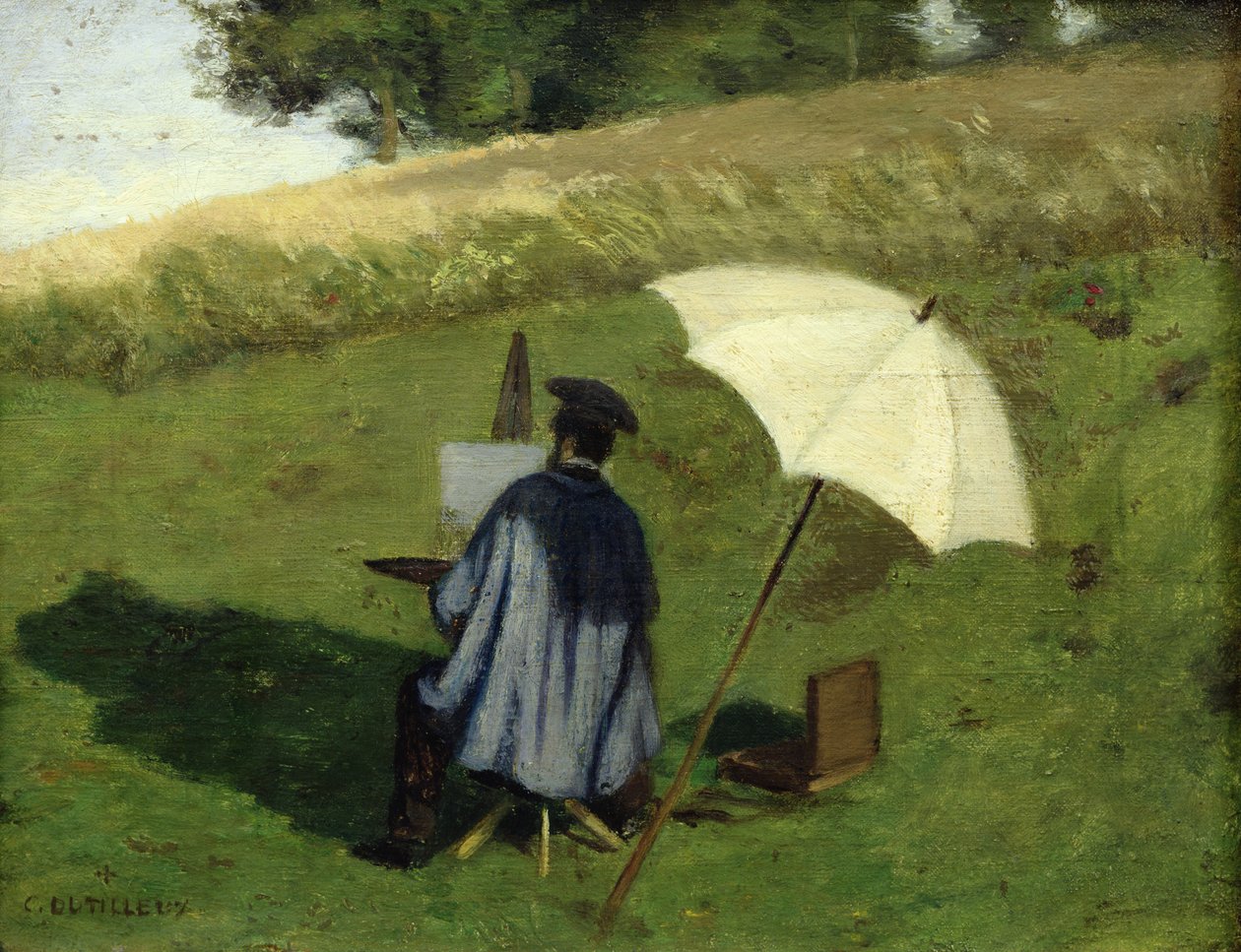 野外でのデュボア絵画の欲望、1852年頃 作： アンリ・ジョセフ・コンスタント・デュティルー