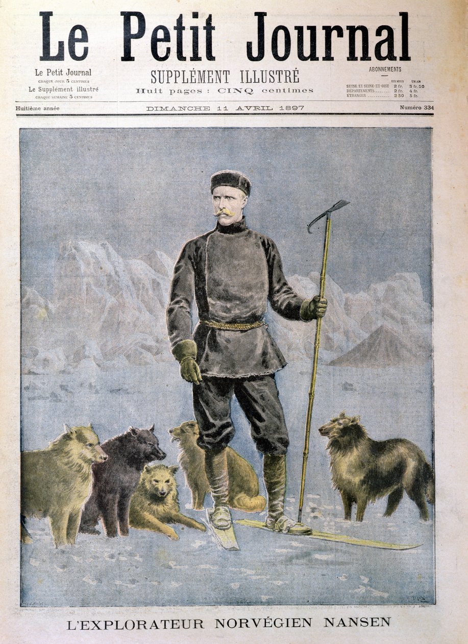 ノルウェー探検家ナンセン、「ルプチジャーナル」の表紙、1897年4月11日 作： アンリマイヤー