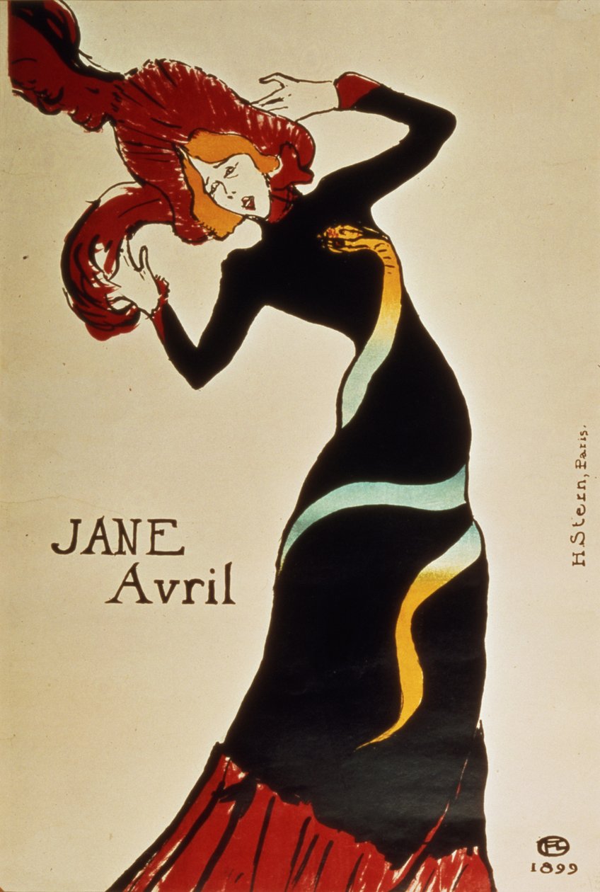 ジェーン・アヴリル（1868-1943）1899 作： アンリ・ド・トゥールーズ・ロートレック
