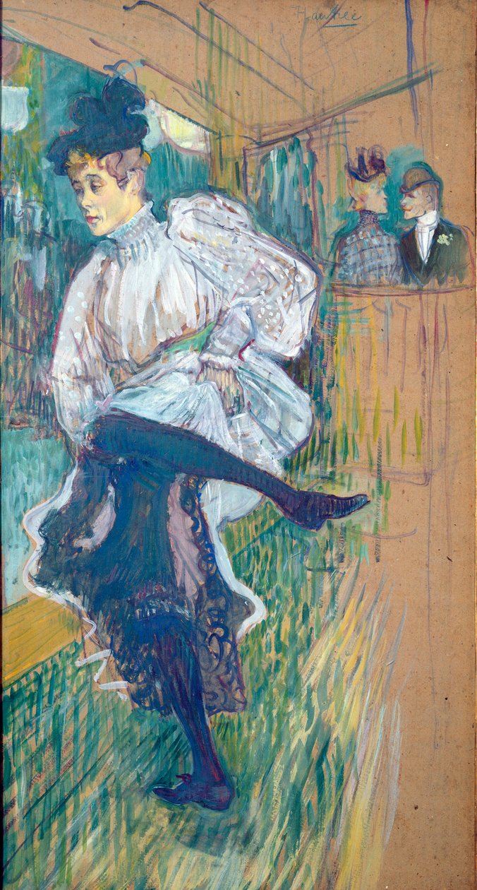 ジェーン・アヴリル（1868-1943）ダンス、1892年頃（カードに油彩） 作： アンリ・ド・トゥールーズ・ロートレック