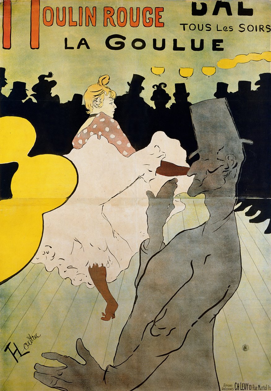 ムーランルージュ：La Goulue、1891 作： アンリ・ド・トゥールーズ・ロートレック