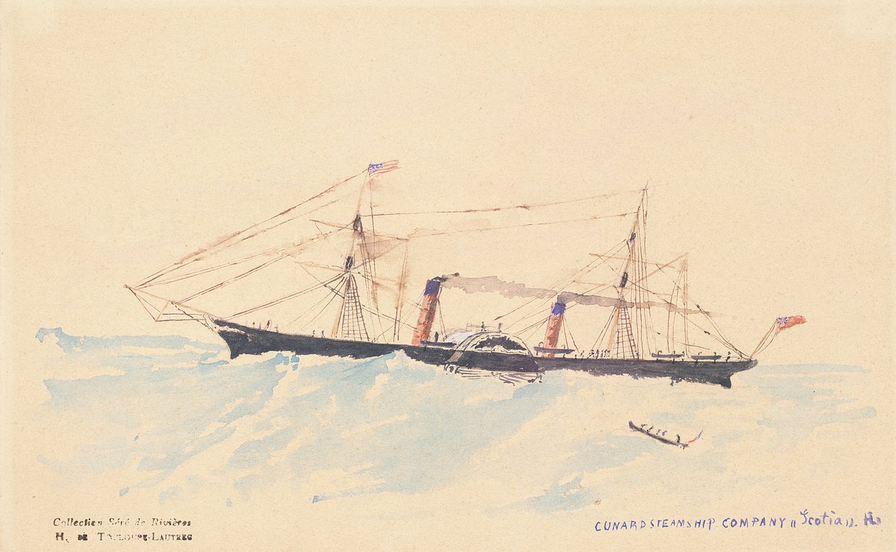 「スコシア」、キュナード蒸気船、c.1879-80 作： アンリ・ド・トゥールーズ・ロートレック