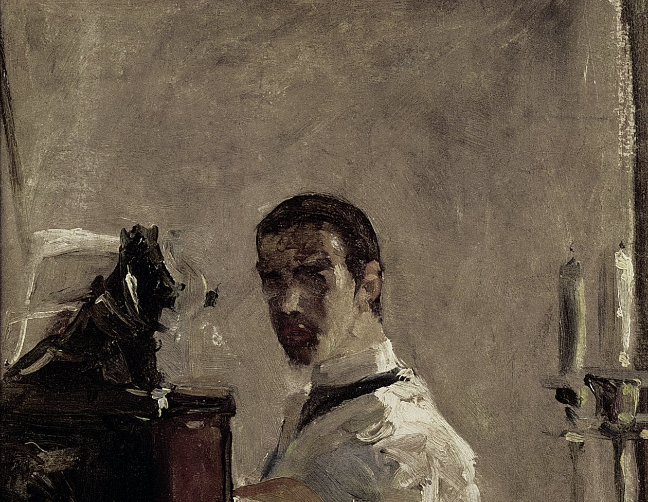 自画像、1880（37178の詳細） 作： アンリ・ド・トゥールーズ・ロートレック