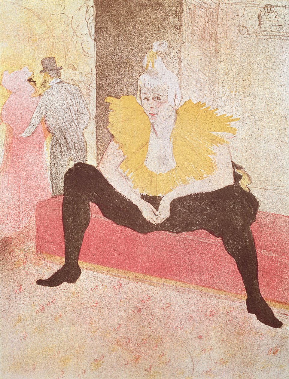 Clowness Cha-U-Kao Seated、1896 作： アンリ・ド・トゥールーズ・ロートレック