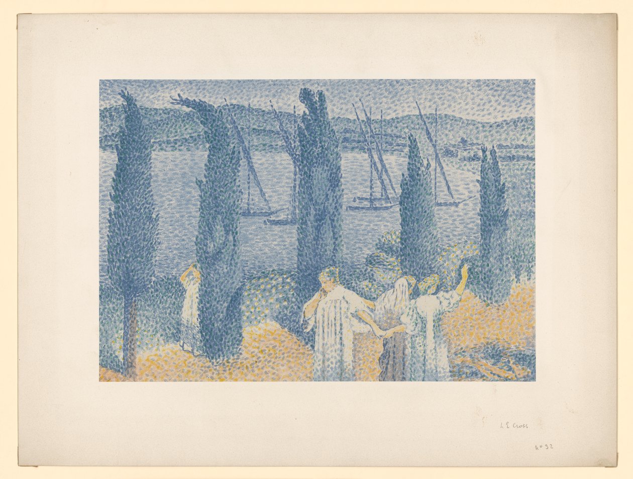 散歩中の女性たち（出典：A. ヴォラール『Les Peintre-Graveurs』、パリ 1896/97年） 作： アンリ・エドモンド・クロス