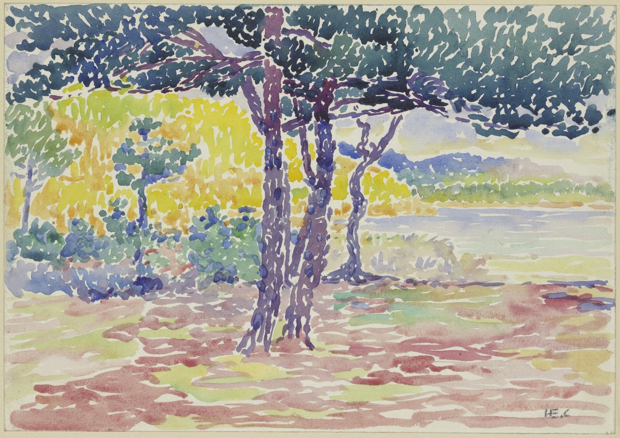 海辺（南フランス）（水彩・紙） 作： ヘンリ・エドモンド・クロス