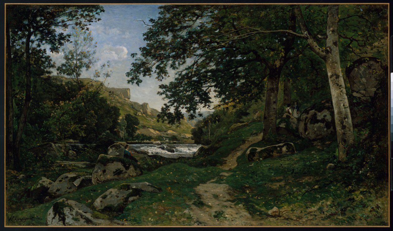 モルヴァンの岩だらけの小道（Chemin des roches dans le Morvan） 作： アンリジョセフハーピニー