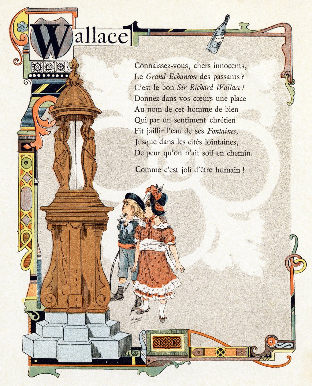 Alphabet of good example "のイラスト、1890年頃（エングレーヴィング） 作： アンリ (1858 1924) グレー