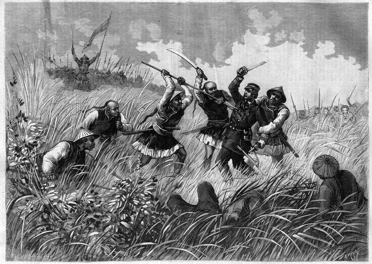 Conquete du Tonkin（現在のベトナム） - アンリ・リヴィエール司令官（1827-1883）の死（5月19日 作： アンリ（後）マイヤー