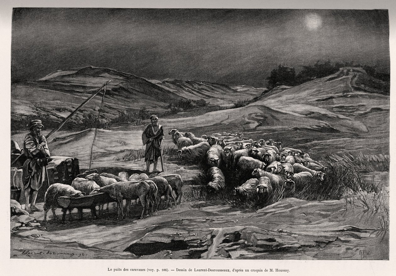 予告編の井戸。C.BabinとF.Houssayが1885年に発表した "A travers la Perse meridionale "の挿絵をLaurent Desrousseauxが描いたもので、Edouard Charton（1807-1891）が監督したLe tour du Monde 1892に収録されています。 作： アンリ・アルフォンス・ルイ・ローラン・デスルソー