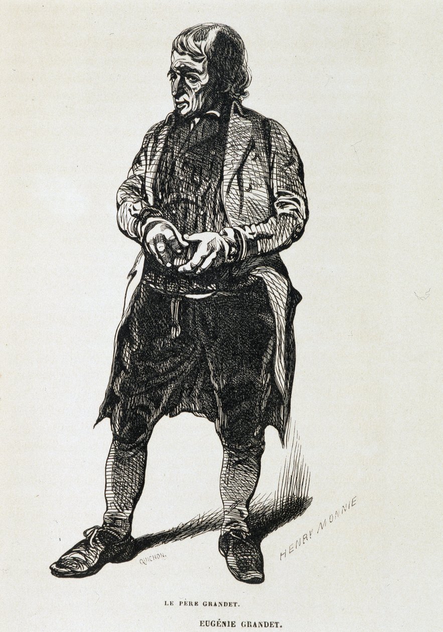 Le père Grandet - バルザックの「Eugénie Grandet」（Henri Monnier作）の中で、1843年のオリジナル版。 作： アンリ・ボナベンチャー・モニエ