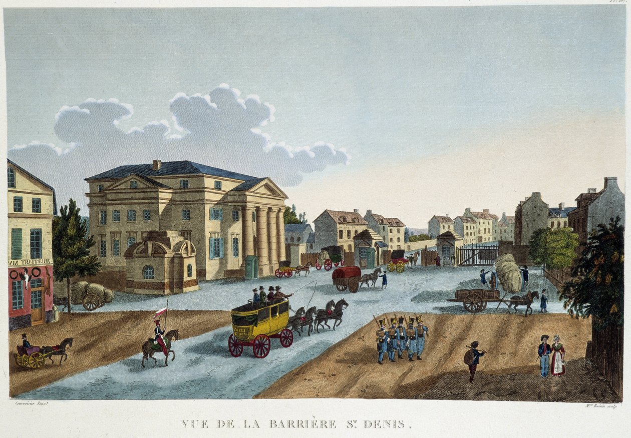 1827年頃のサン＝ドニ礼拝堂 - Courvoisierの "Vues de Paris "より 作： アンリクルボアジェ-ヴォイシン