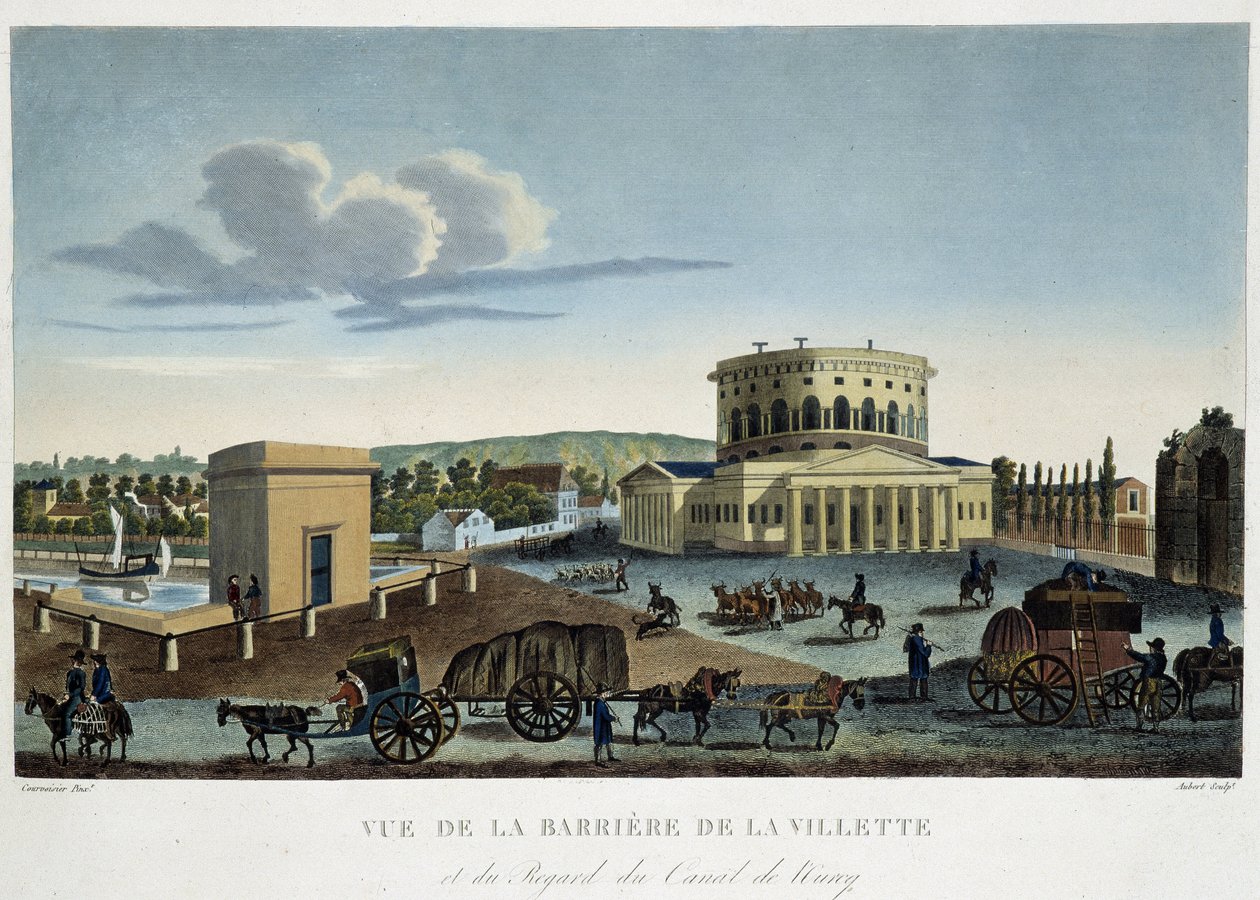 1820年頃のラ・ヴィレットの障壁 - クルボアジェの「Vues de Paris」より 作： アンリクルボアジェ-ヴォイシン