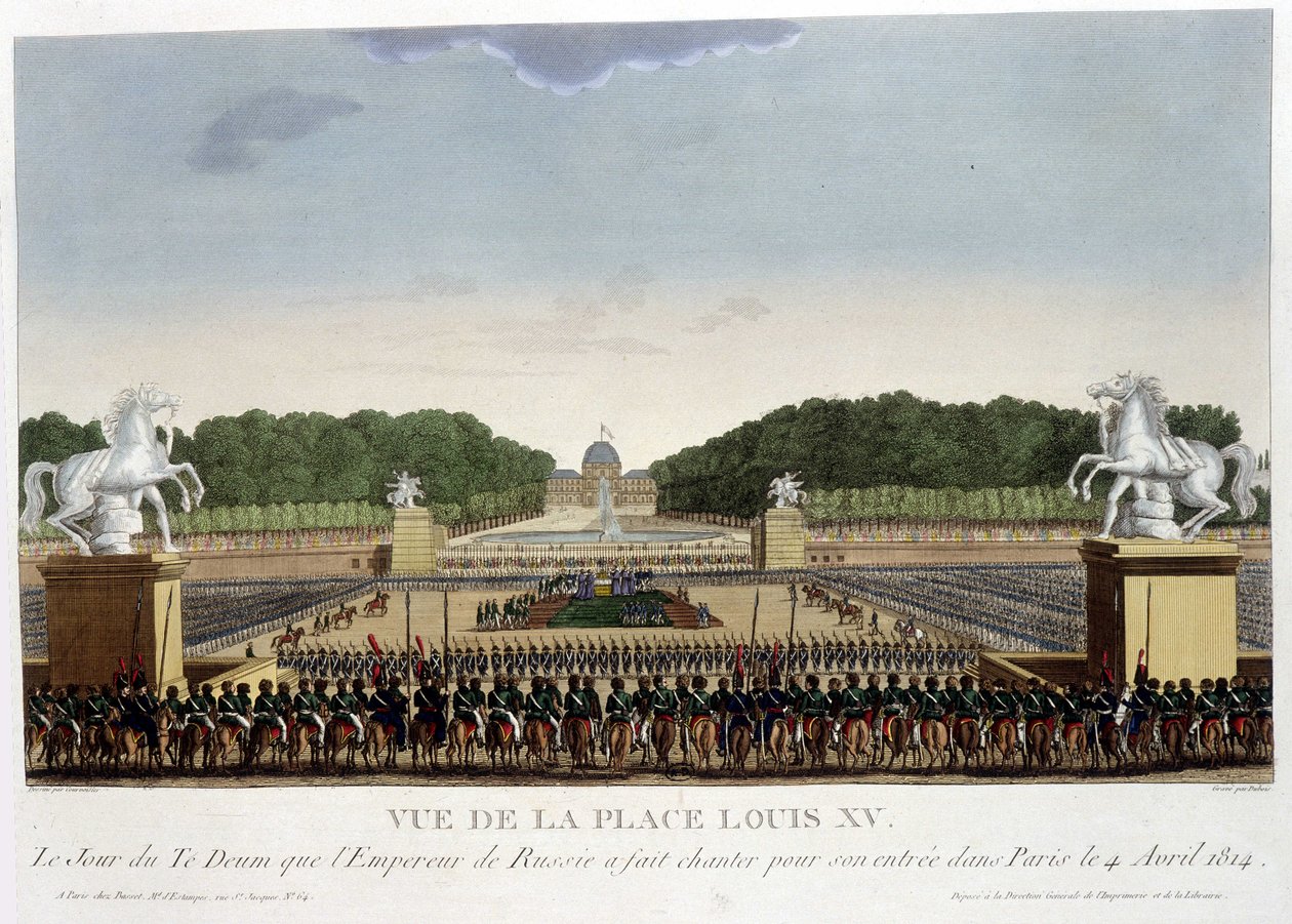 ルイ15世広場（コンコルド） 1820年頃 クルボアジェ作「Vues de Paris」より 1827年 作： アンリクルボアジェ-ヴォイシン