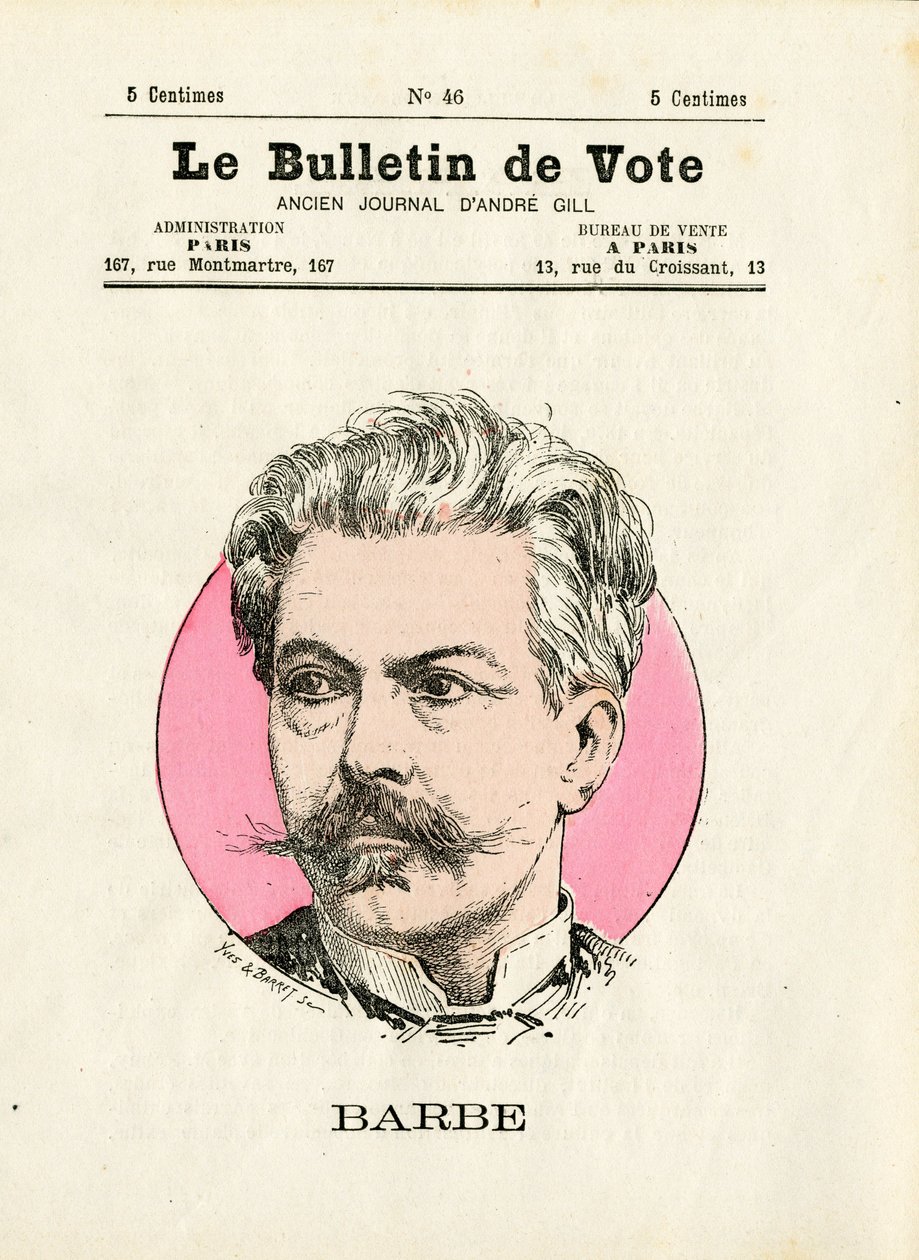 バロット第2シリーズ、カラーの風刺的なもの。ヒゲ - アンリ・デマール（1846-1888）のイラスト 作： アンリ・デマーレ