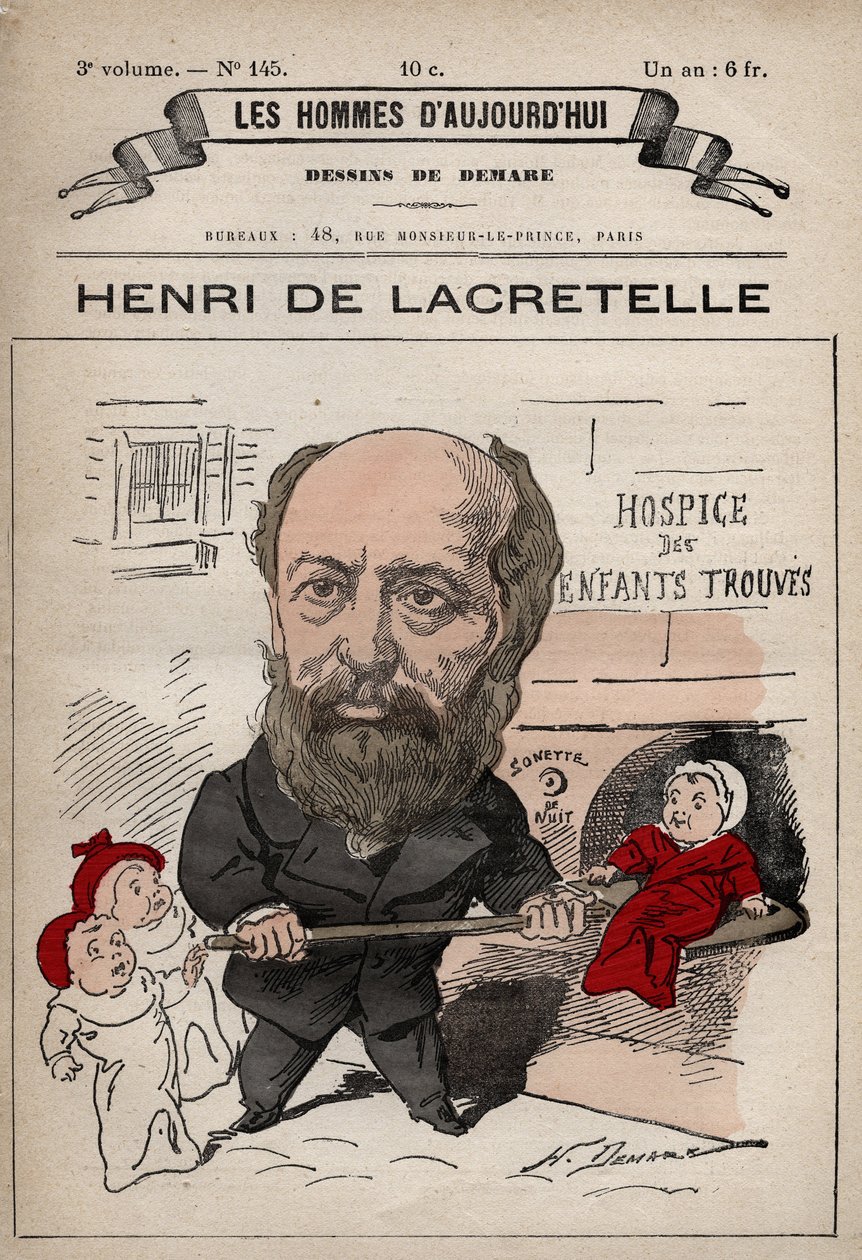 Henri de Lacretelle (1815-1899) フランスの政治家、作家の漫画 - 「Les Hommes d