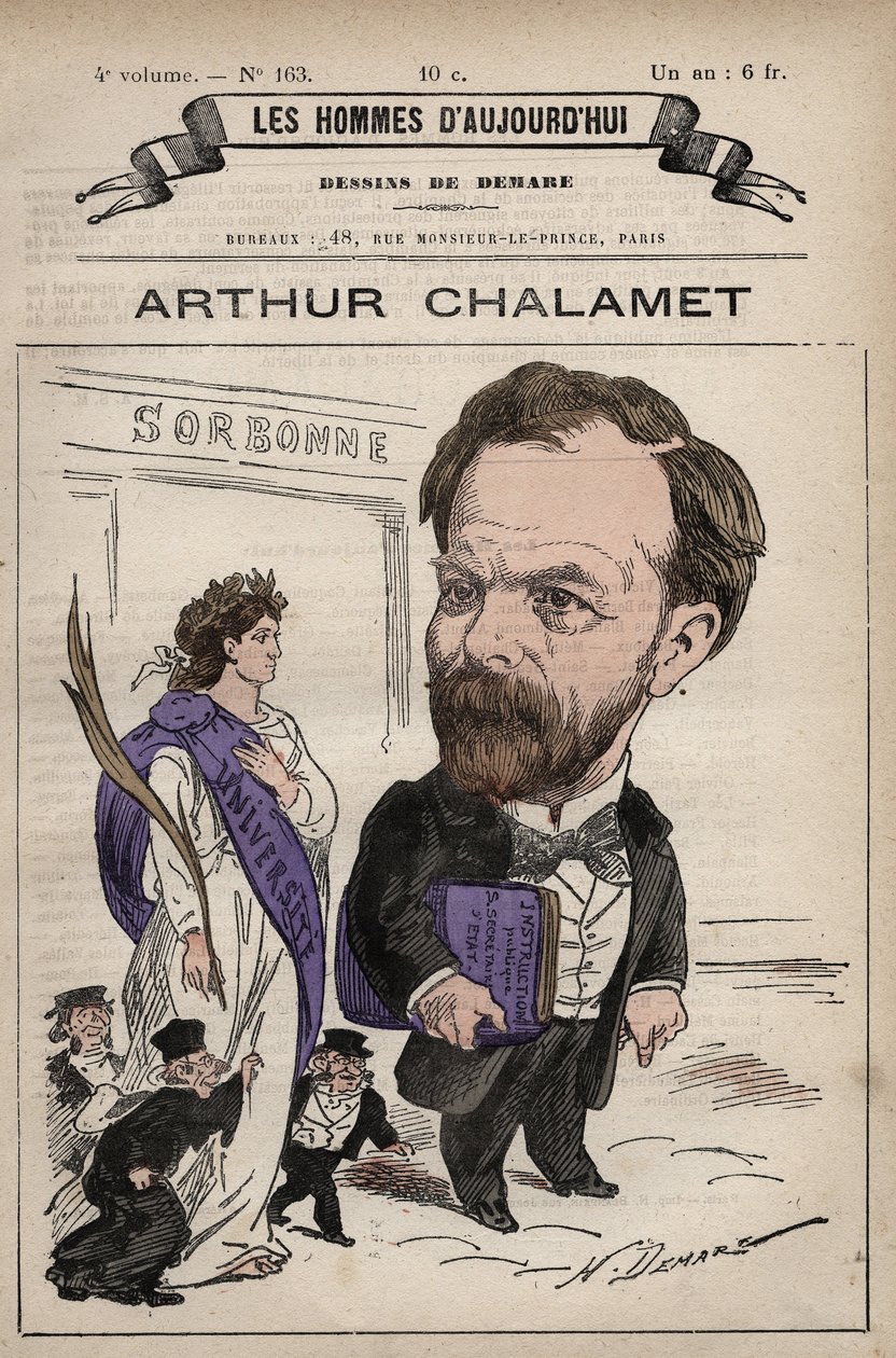 ジャン・マリー・アルトゥール・シャラメ（1822-1895）フランス共和国の政治家の漫画 - Henri Demare（1846-1888）作「Les Hommes d