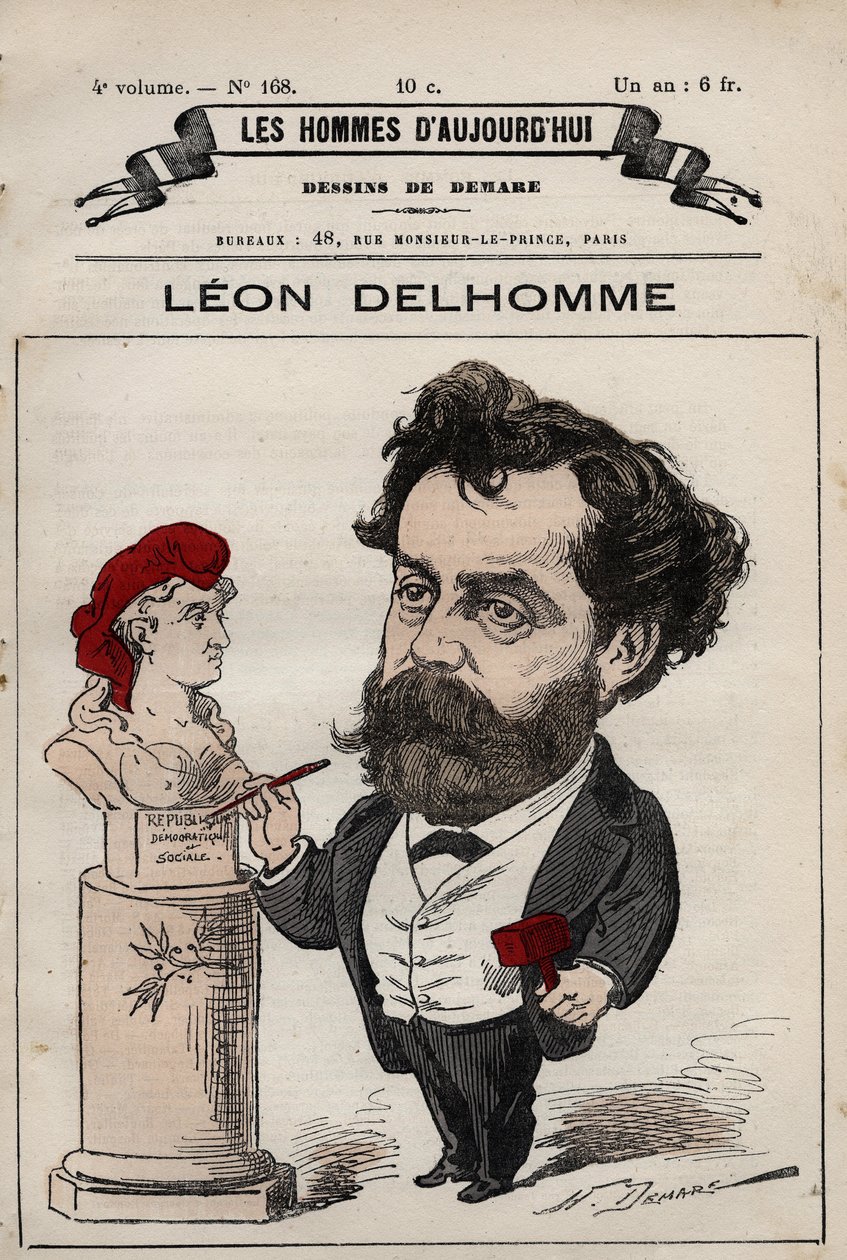 Leon Alexandre Delhomme (1841-1895) フランスの彫刻家の漫画（「Les Hommes d