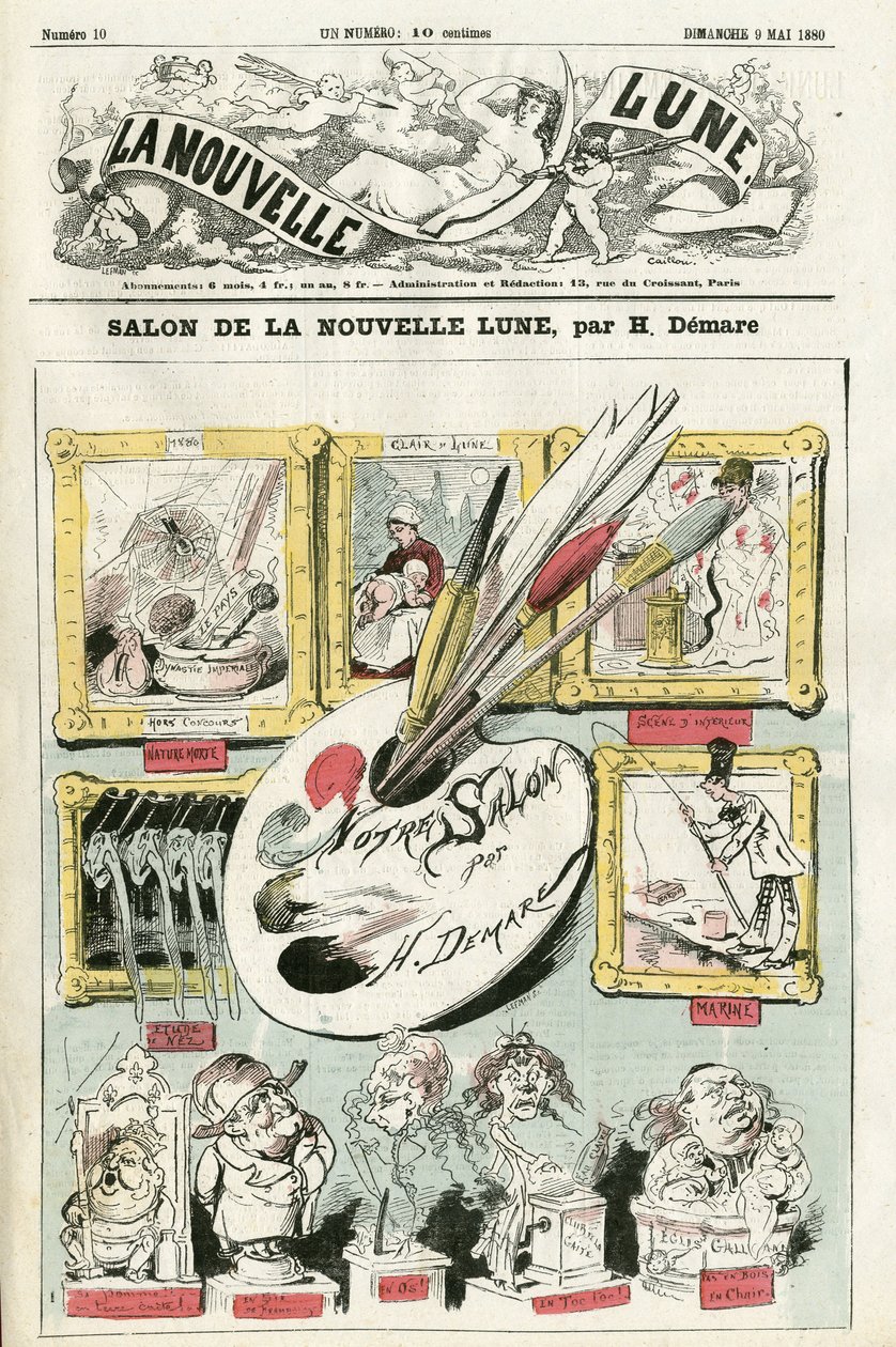 Henri Demare（1846-1888）が「La Nouvelle Lune」の表紙に描いたイラスト。 作： アンリ・デマーレ
