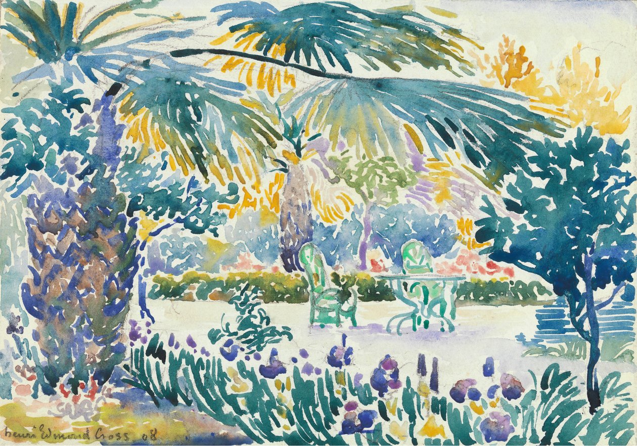 セントクレアの画家の庭、1908年。 作： アンリ・エドモンド・クロス