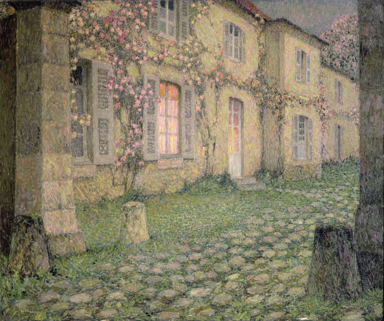 バラ 壁画 ヨーロッパ 夕暮れのバラの家 1928年頃