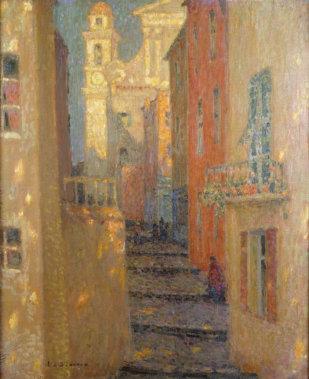 Rue de L&39;Eglise 作： アンリ・ユージン・オーギュスタン・ル・シダネル