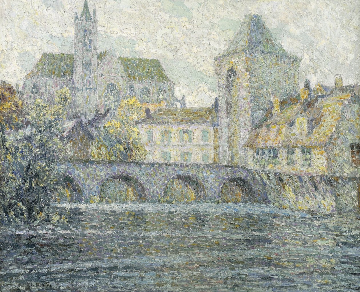 モレットの風景、橋;モレの風景、ルポン 作： アンリ・ユージン・オーギュスタン・ル・シダネル
