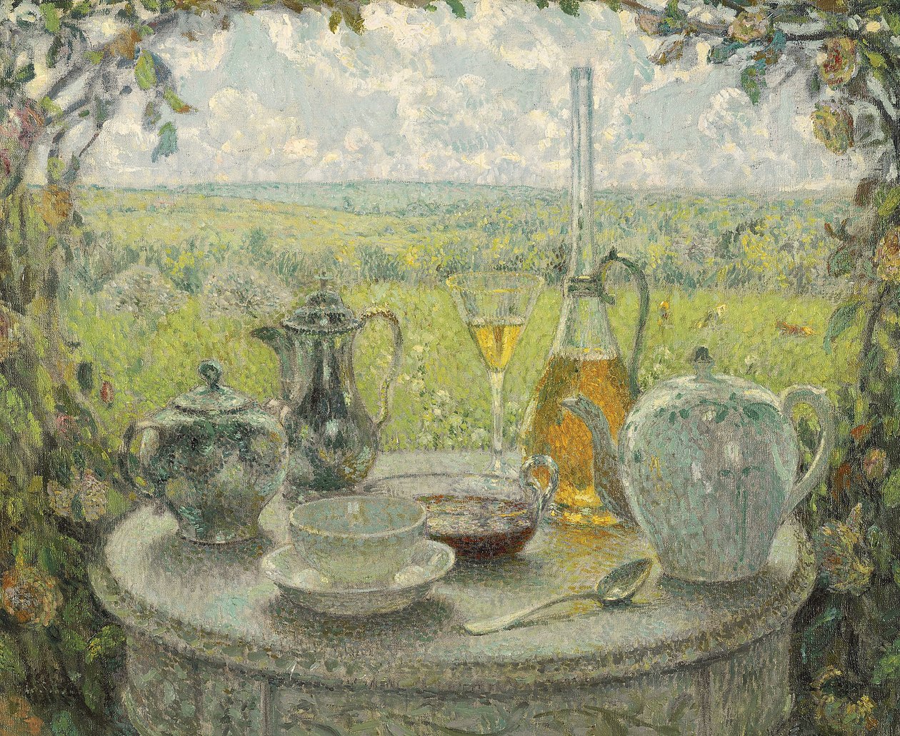 印象派：テーブル、春 by ル・シダネール、アンリ（1862-1939 作： アンリ・ユージン・オーギュスタン・ル・シダネル