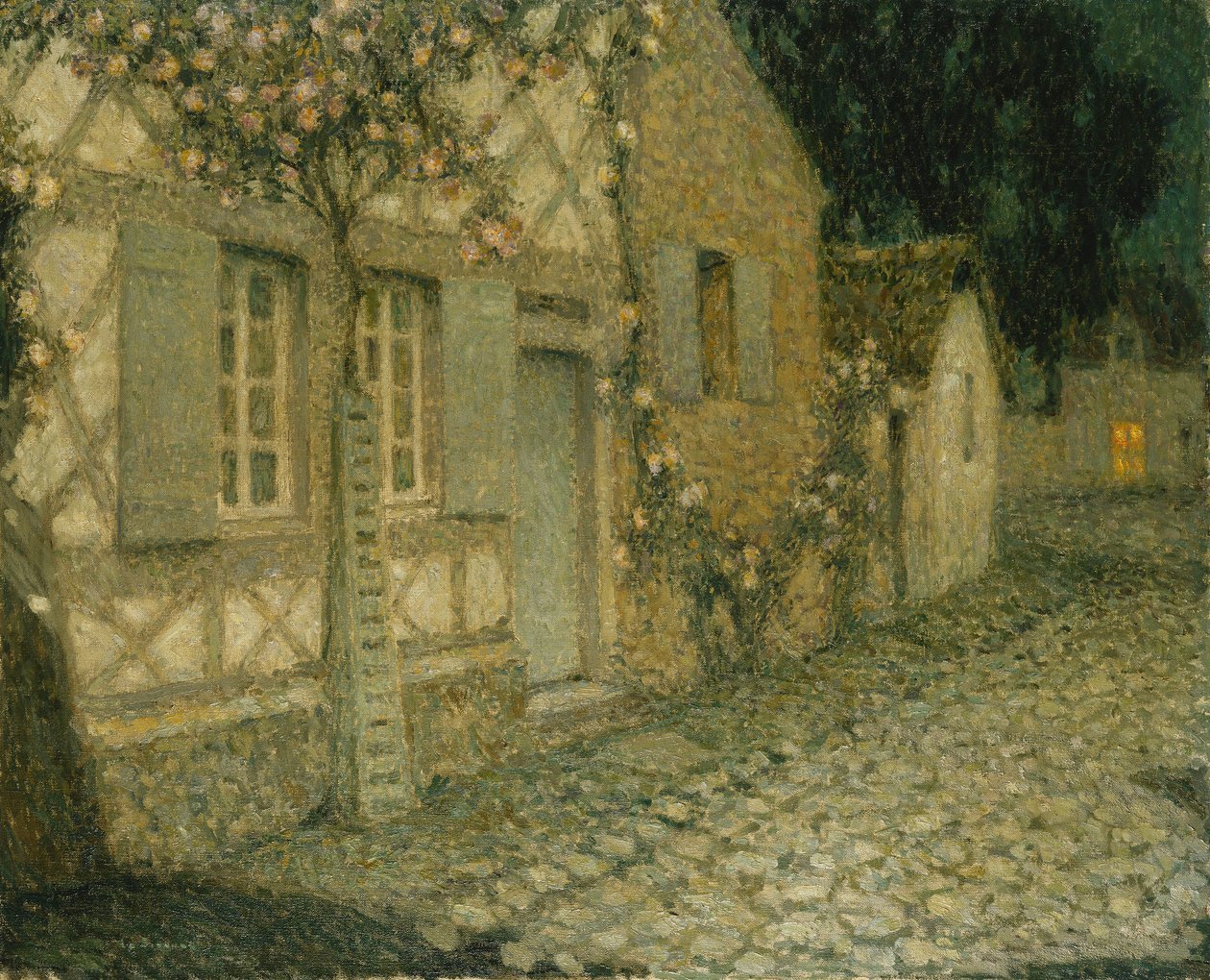 月明かりの下の庭師の家、ジェルブロワ; Maison du Jardinier au Clair de Lune、ジェルブロワ 作： アンリ・ユージン・オーギュスタン・ル・シダネル