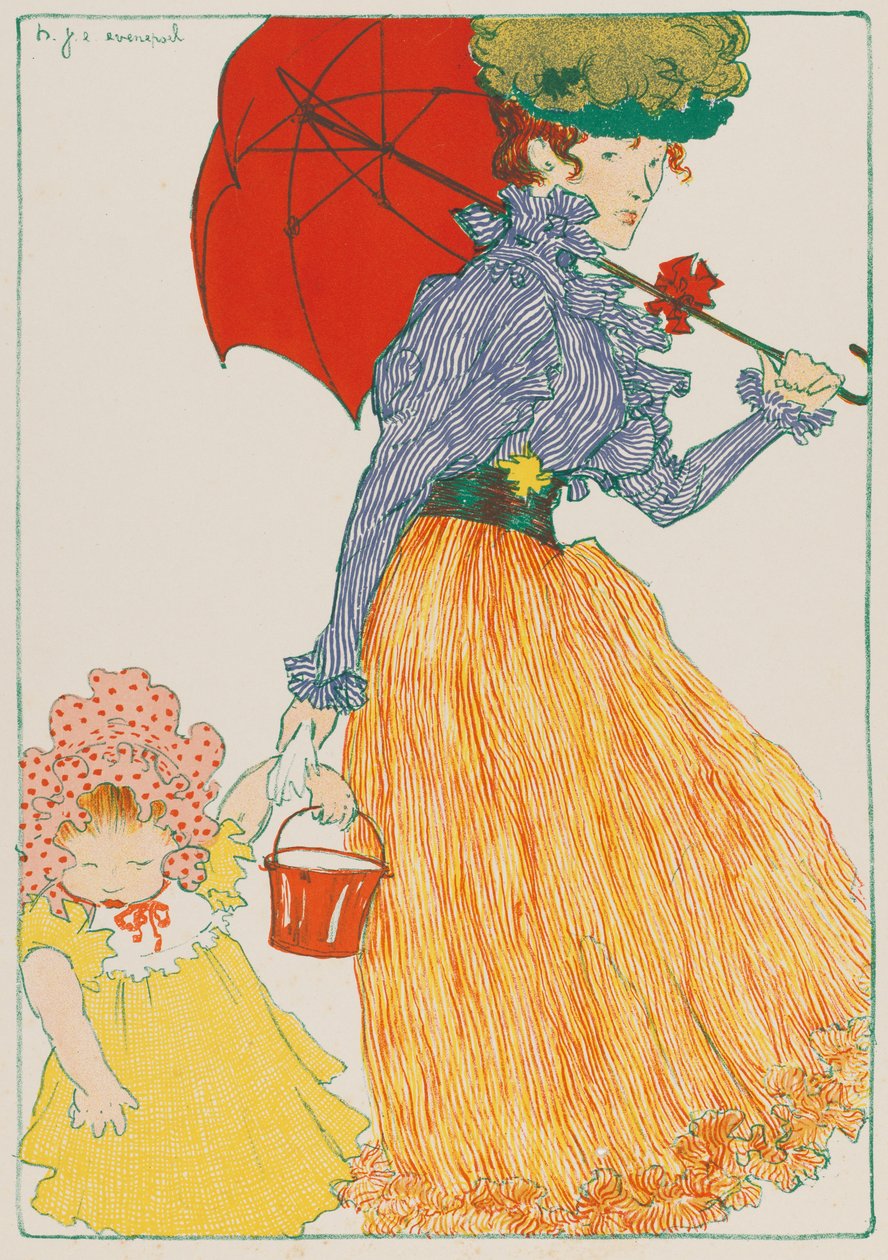 広場で、1897。 作： アンリ・ジャック・エドゥアール・エヴヌポール