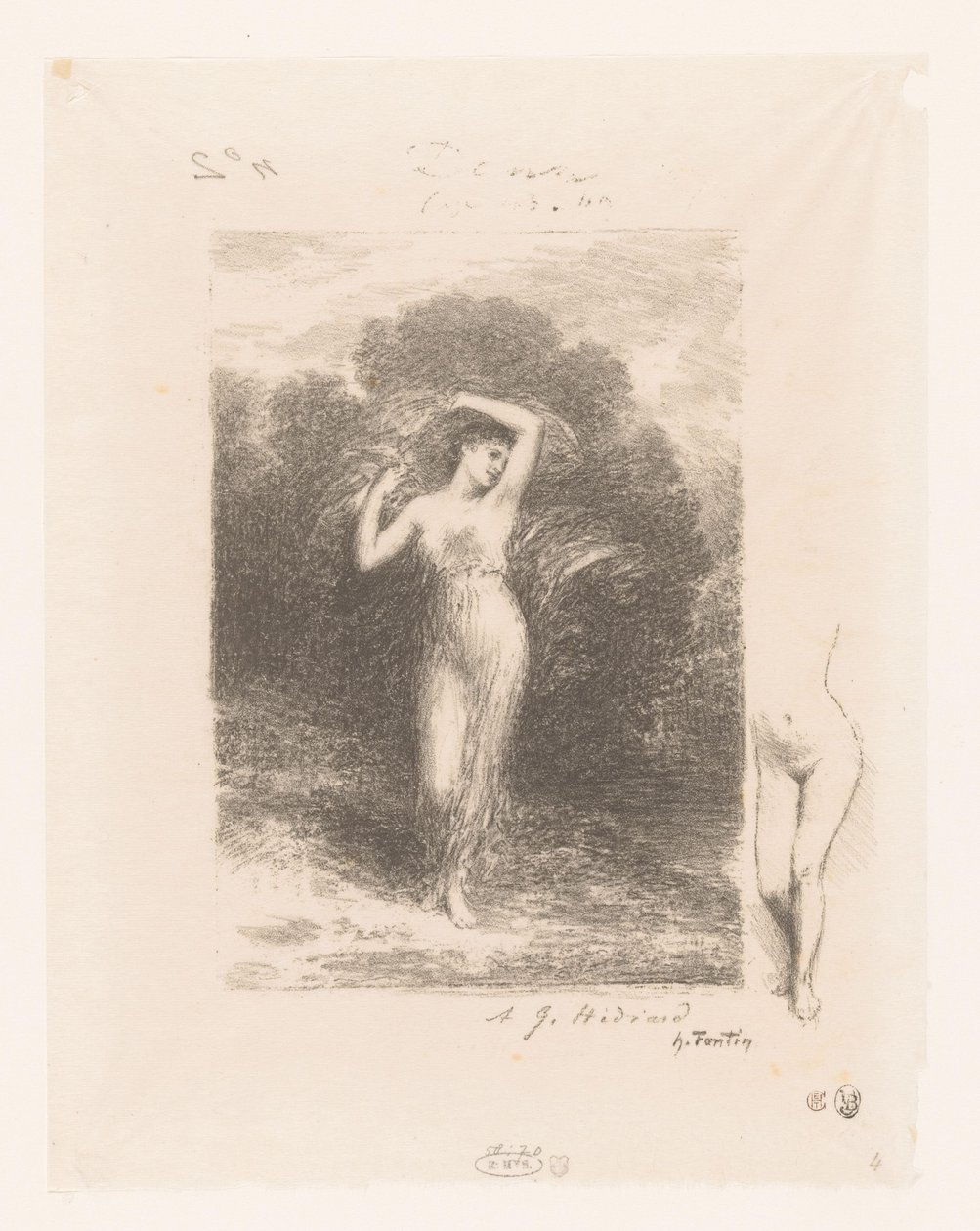 Jonge vrouw は sjaal に会いました 若い患者 Gedichten van André Chénier (シリーズタイトル) アンドレ・シェニエの詩の挿絵（連載タイトル） 作： イグナス・アンリ・ジャン・ファンタン・ラトゥール