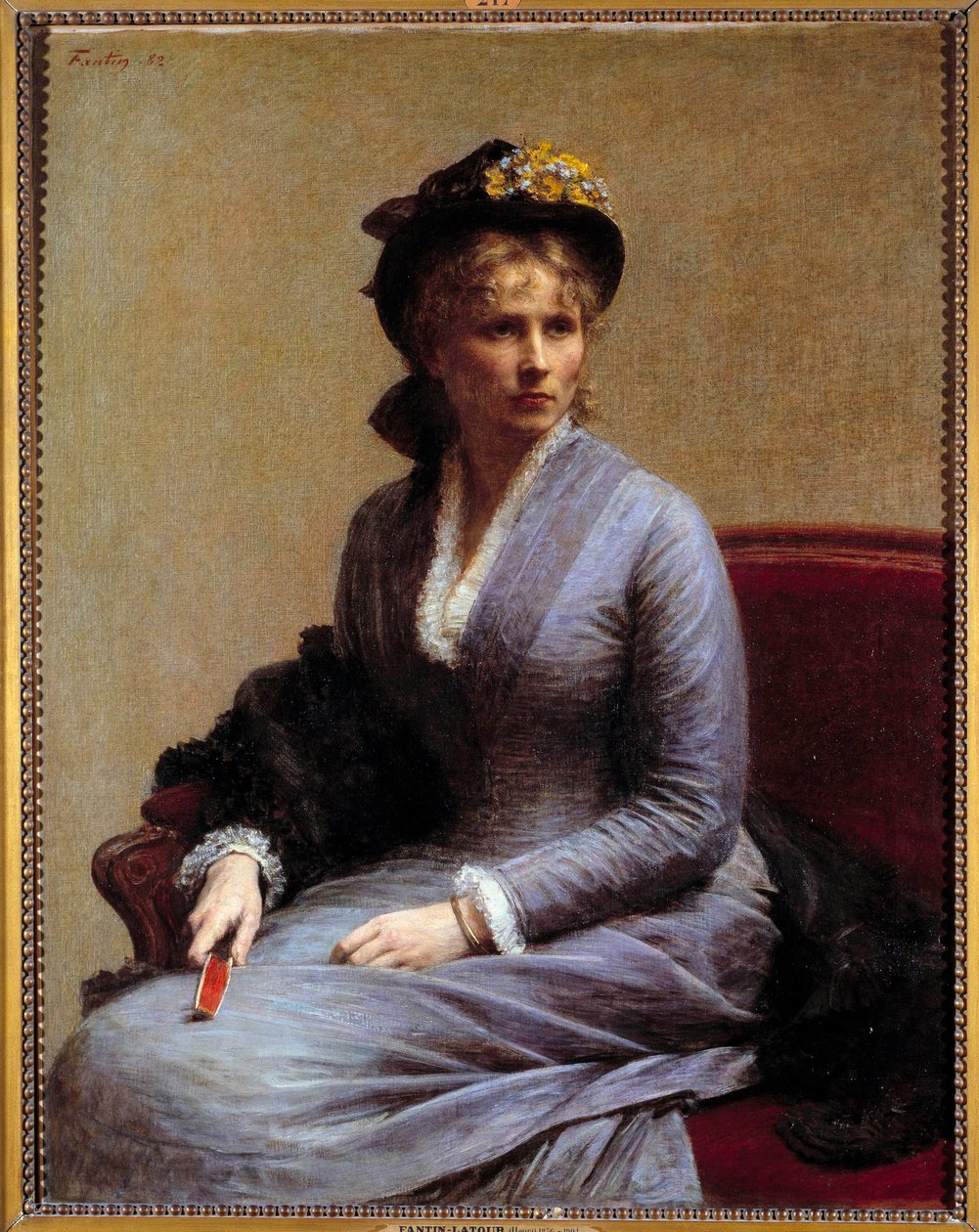 シャルロット・デュブール（1850-1921）の肖像 彼女は画家の妻の妹です。アンリ・ファンタン・ラトゥールの絵画（ファンタン・ラトゥール 作： イグナス・アンリ・ジャン・ファンタン・ラトゥール
