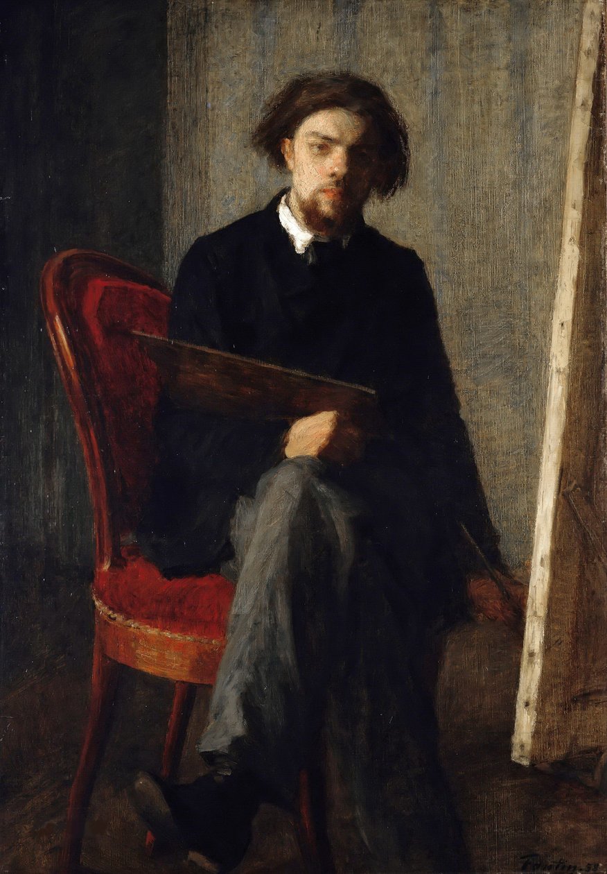 自画像、1858年。 作： イグナス・アンリ・ジャン・ファンタン・ラトゥール