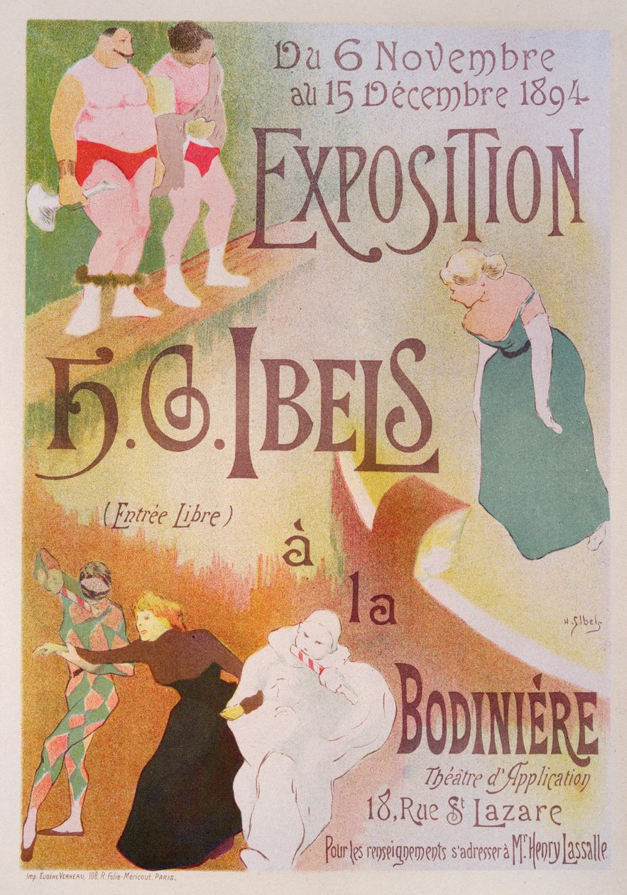 1894年にパリ、サンラザール通りのBodiniereでHG Ibelsによる展覧会を宣伝するポスターの複製（126852を参照） 作： アンリ・ガブリエル・イベルス