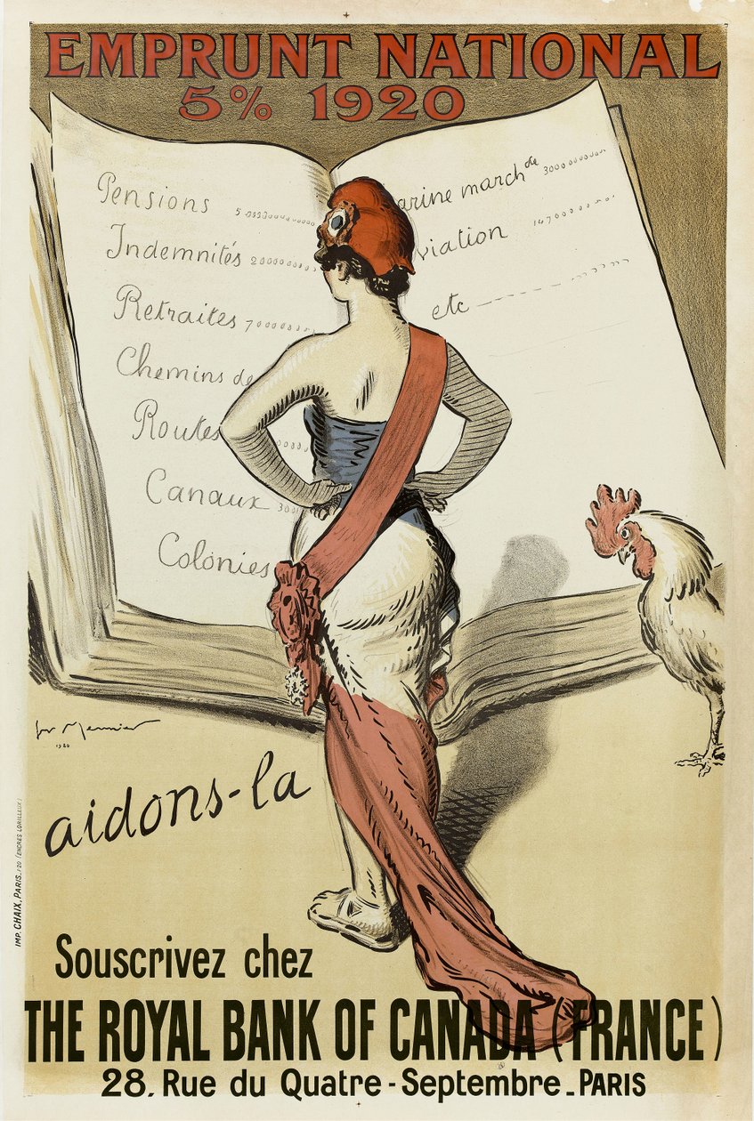 ロイヤル バンク オブ カナダ フランス、1920 年に購読。 作： アンリ・ジョルジュ・ムーニエ