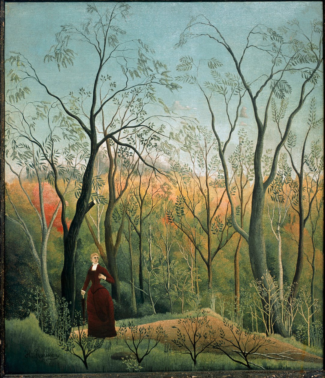 森の中の散歩 絵画 アンリ・ルソー（Henri Rousseau dit le Douanier Rousseau）（1844-1910） 1886-1890 Sun.71x60 cm クンストハウス・チューリッヒ 作： アンリ・J・F・ルソー