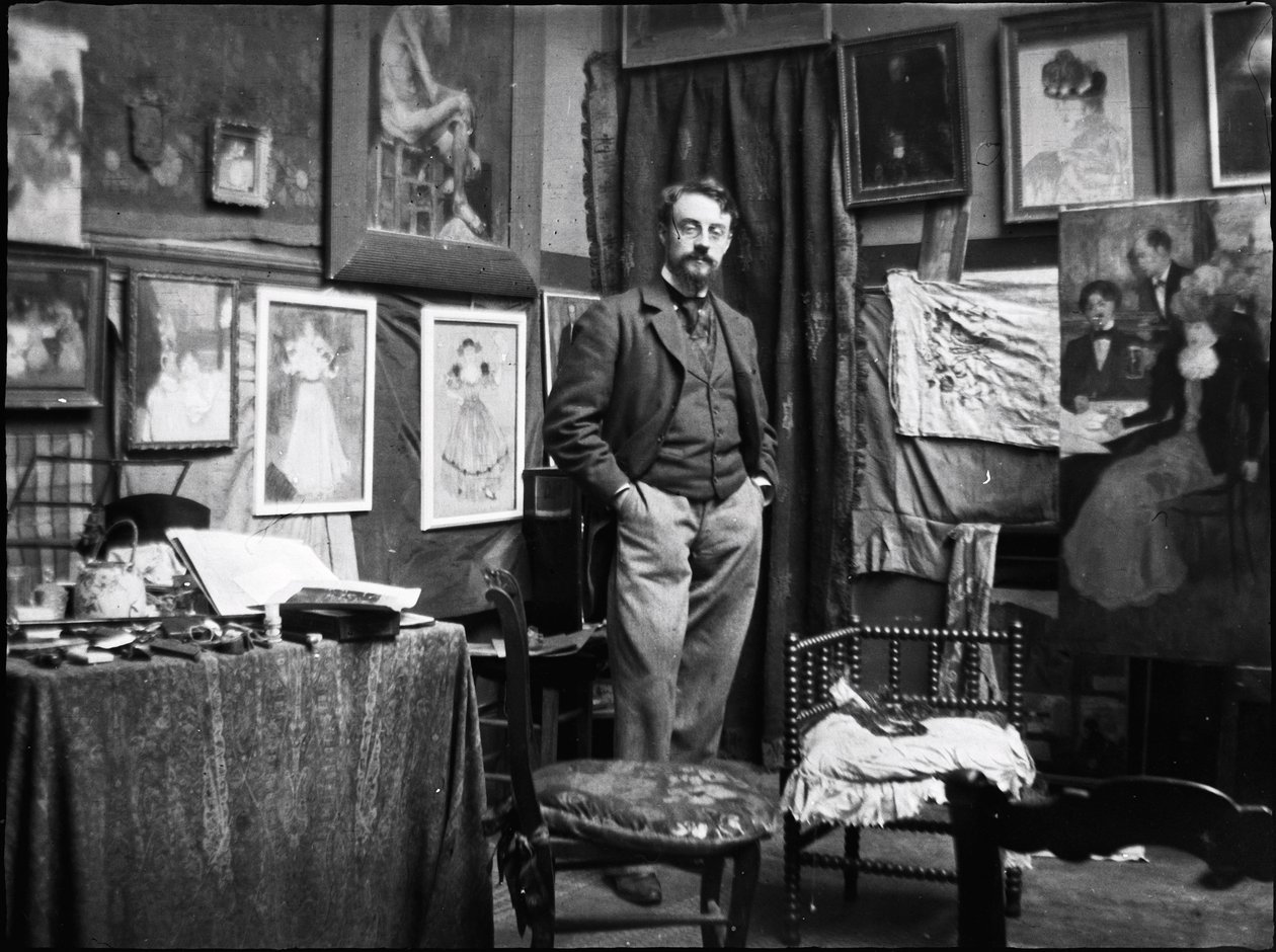 Henri Evenepoel のワークショップでの Henri Matisse、1897 年。 作： アンリ・ジャック・エドゥアール・エヴヌポール