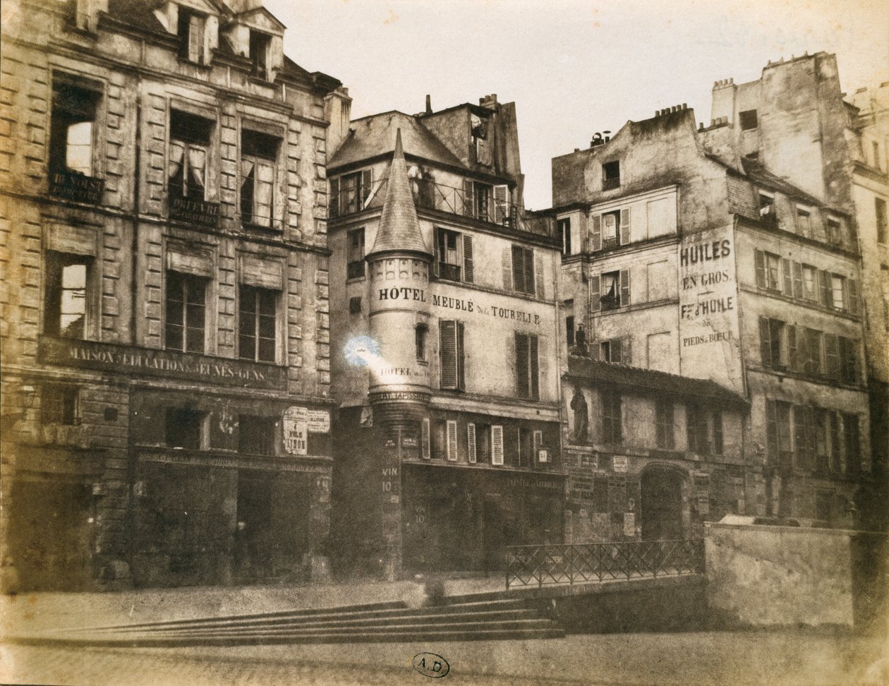 Hotel de Ville、1851年頃に向けたパリの通りの眺め（カロタイプ写真） 作： アンリ・ジャン・ルイ・ル・セック