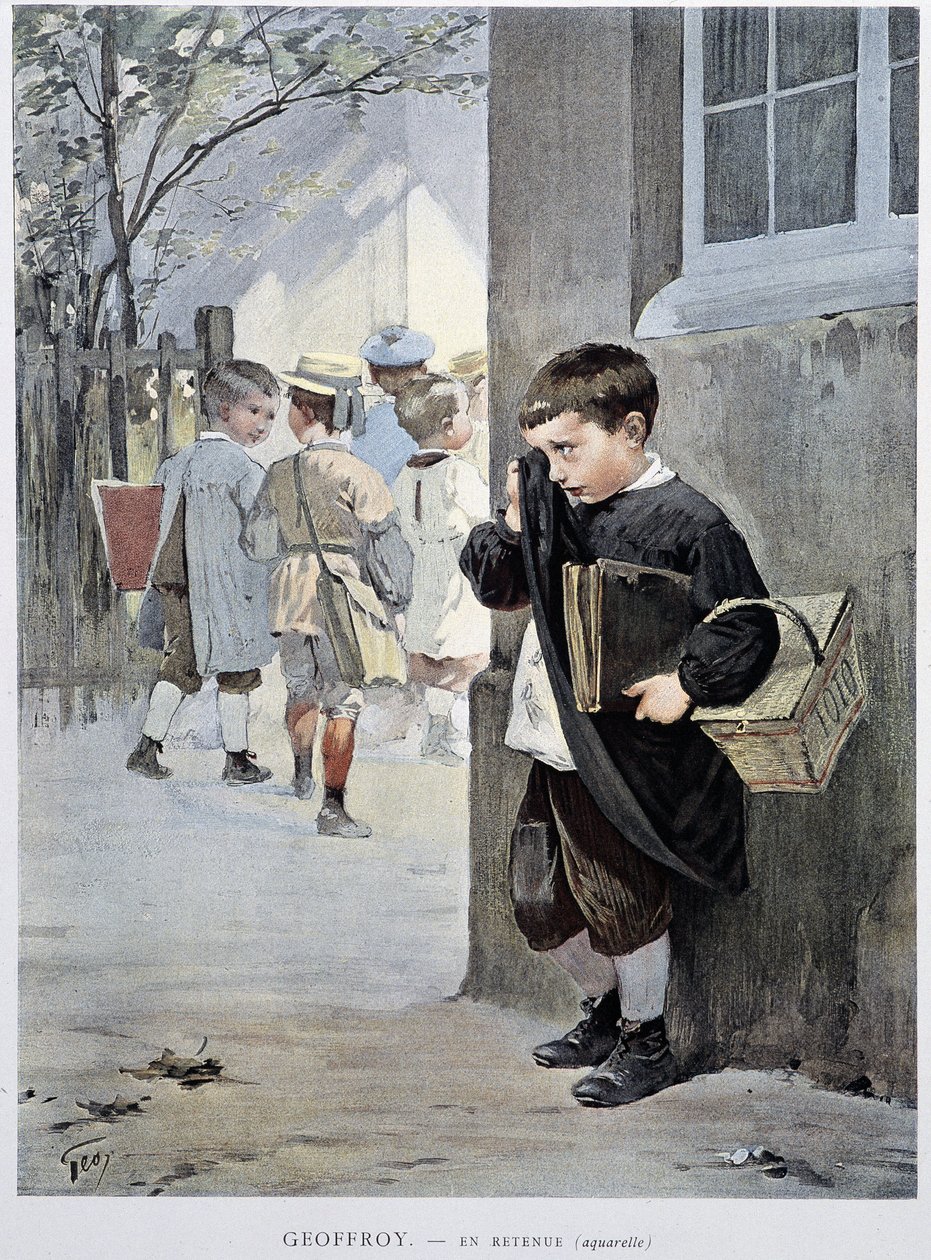Le Figaro Illustré」1901年5月号に掲載されたGeoffroyの水彩画「抑制」。 作： アンリ・ジュール・ジャン・ジョフロワ
