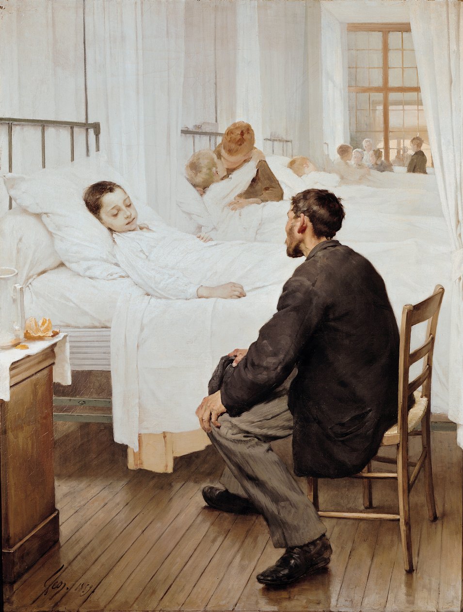 病院訪問日、1889年 作： アンリ・ジュール・ジャン・ジョフロワ