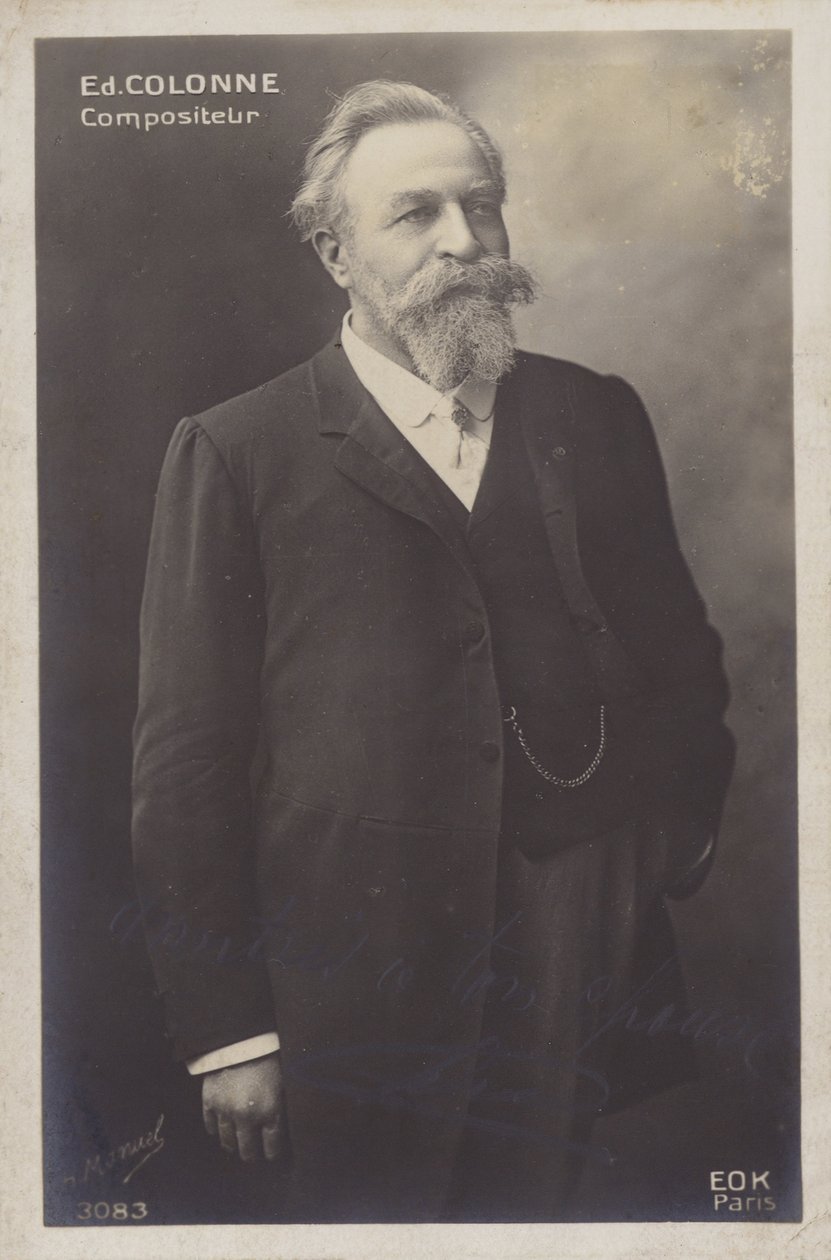 エドゥアール・コロンヌ、フランスの指揮者、ヴァイオリニスト（1838-1910）（モノクロ写真） 作： アンリ・マヌエル