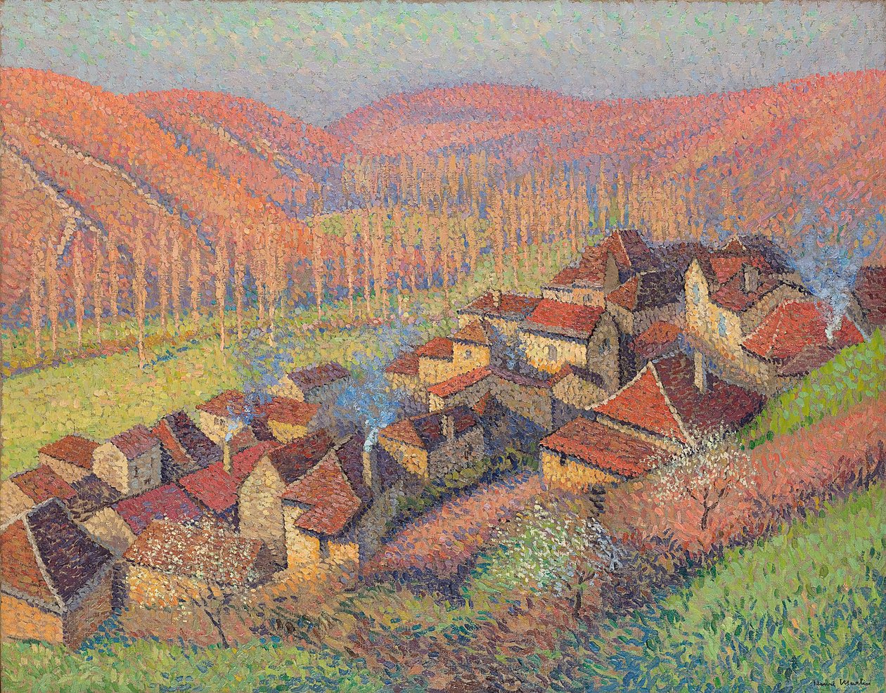 Labastide du Vertの中心部の眺め。 1940年頃のラバスティドデュヴェール中心部の眺め 作： アンリ・マーティン